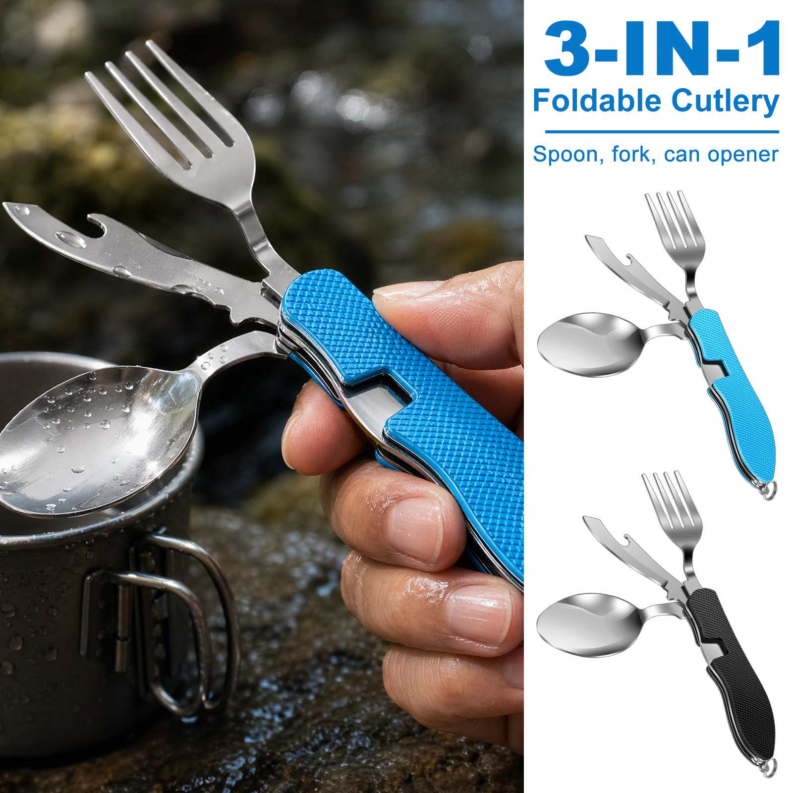 Camping Cooking Knife Set - Multifunction 3 in 1 Camping Utensils