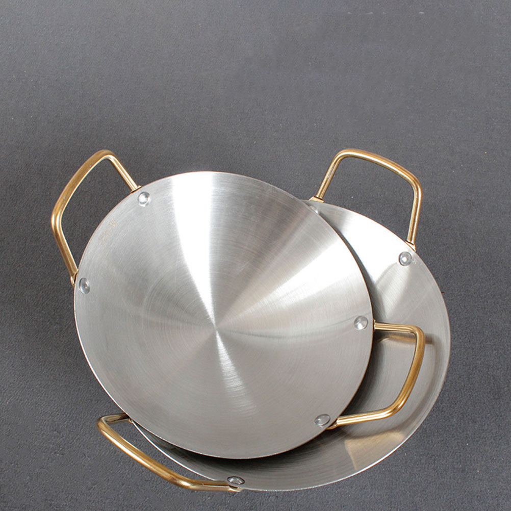 Camping Double Cooking Stove - Double Ear Stainless Steel Dry Pot