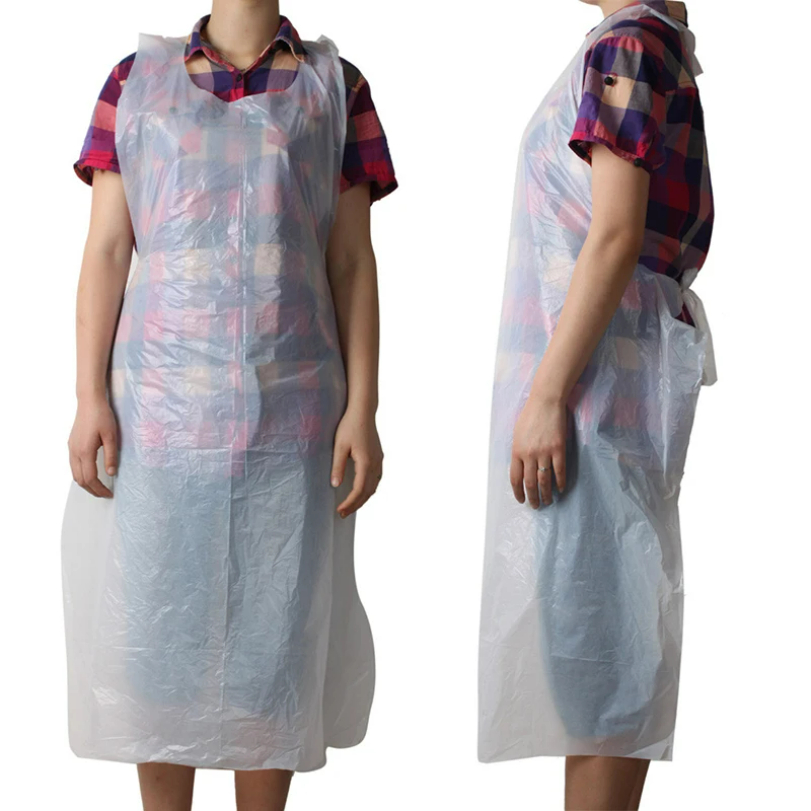 Camping Cooking Apron - 100PCS Disposable Kitchen Aprons Plastic Waterproof