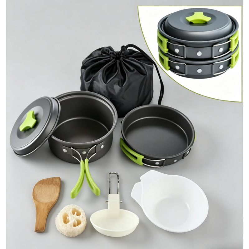 Camping Cooking Set Compact - Portable Durable Camping Cookware Set Outdoor