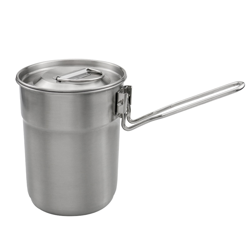Camping Lightweight Cooking Pot - 1L Coffee Cup With Folding Handle