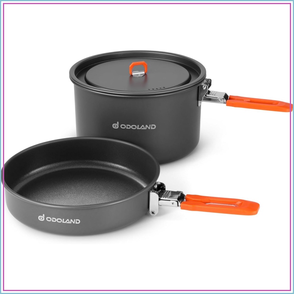 Camping Lightweight Cooking Pot - Non-Stick Camping Cookware Mess Kit, Lightweight