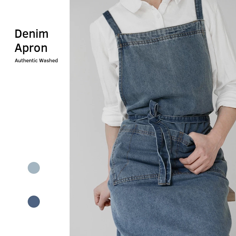 Camping Cooking Apron - Denim Apron Cotton Korean Canvas Antifouling
