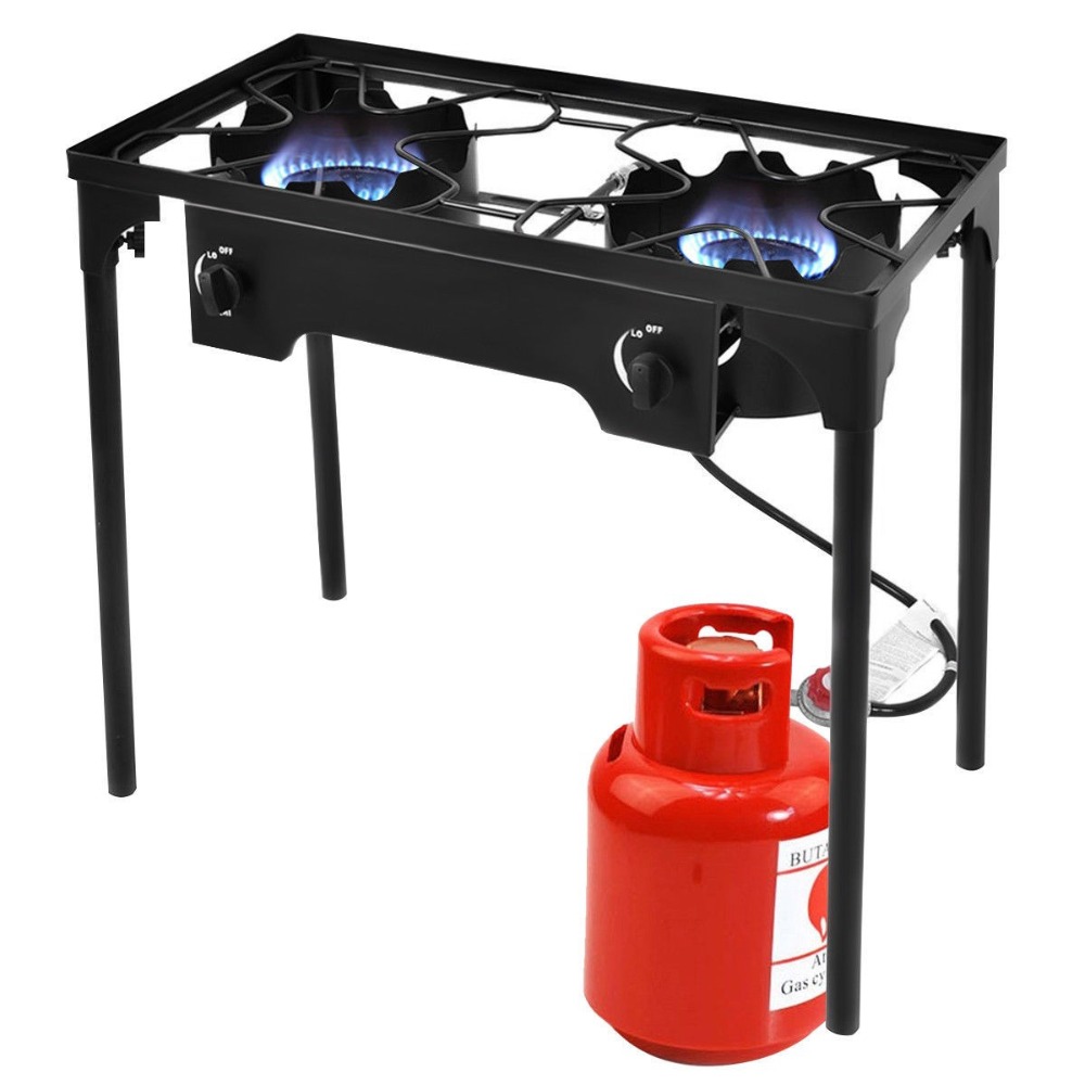 Camping Double Cooking Stove - 150000BTU Portable Propane Double Burner Outdoor