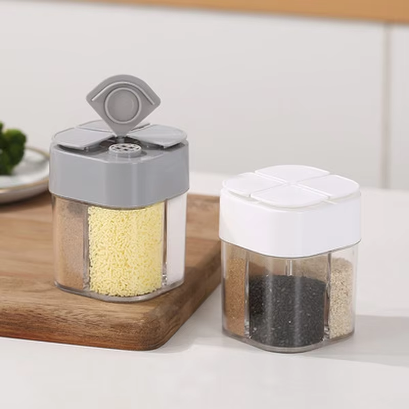 Camping Cooking Set For 4 - 4 in 1 Plastic Dispenser Camping