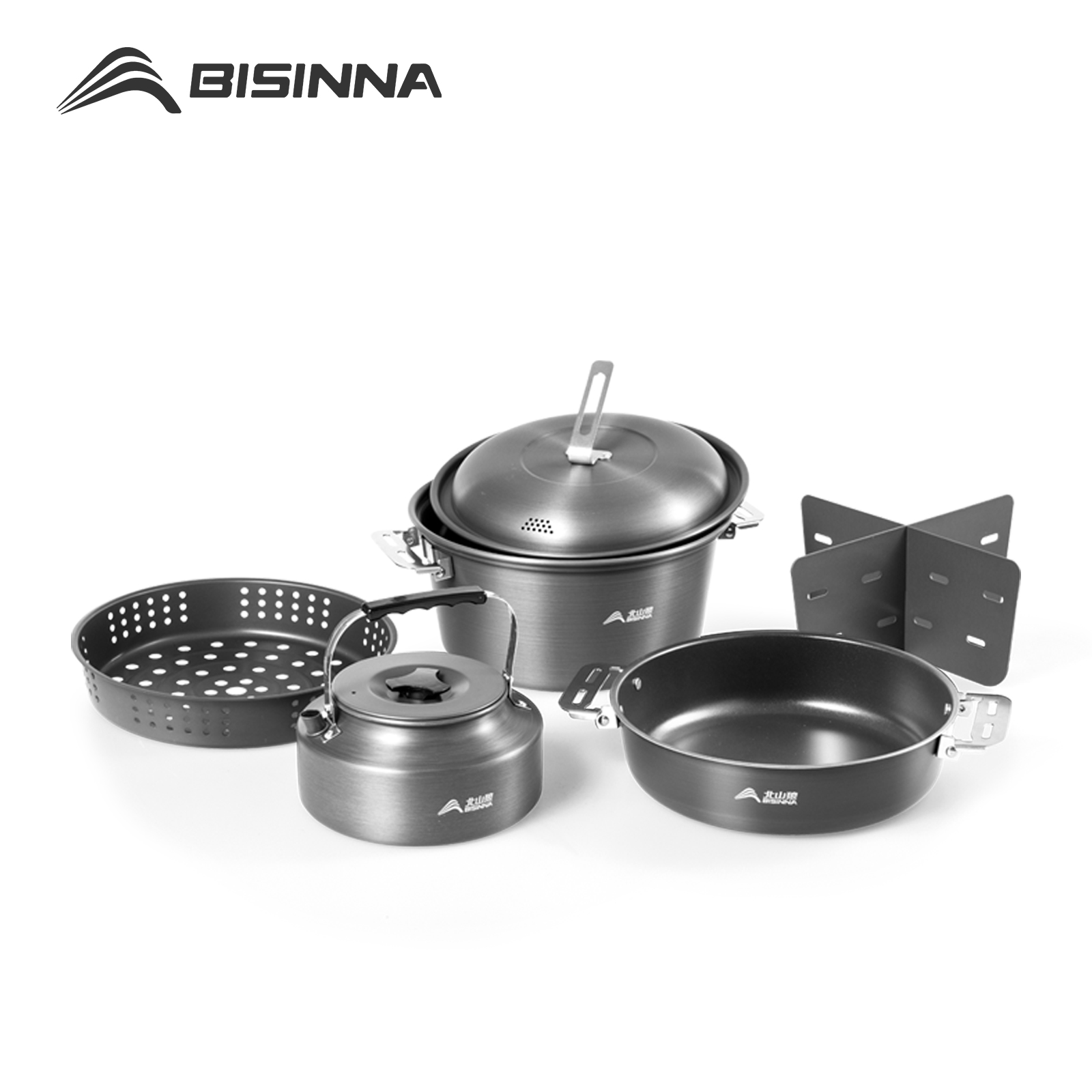 Camping Cooking Set 2 Person - BISINNA Camping Cookware Set Outdoor Portable