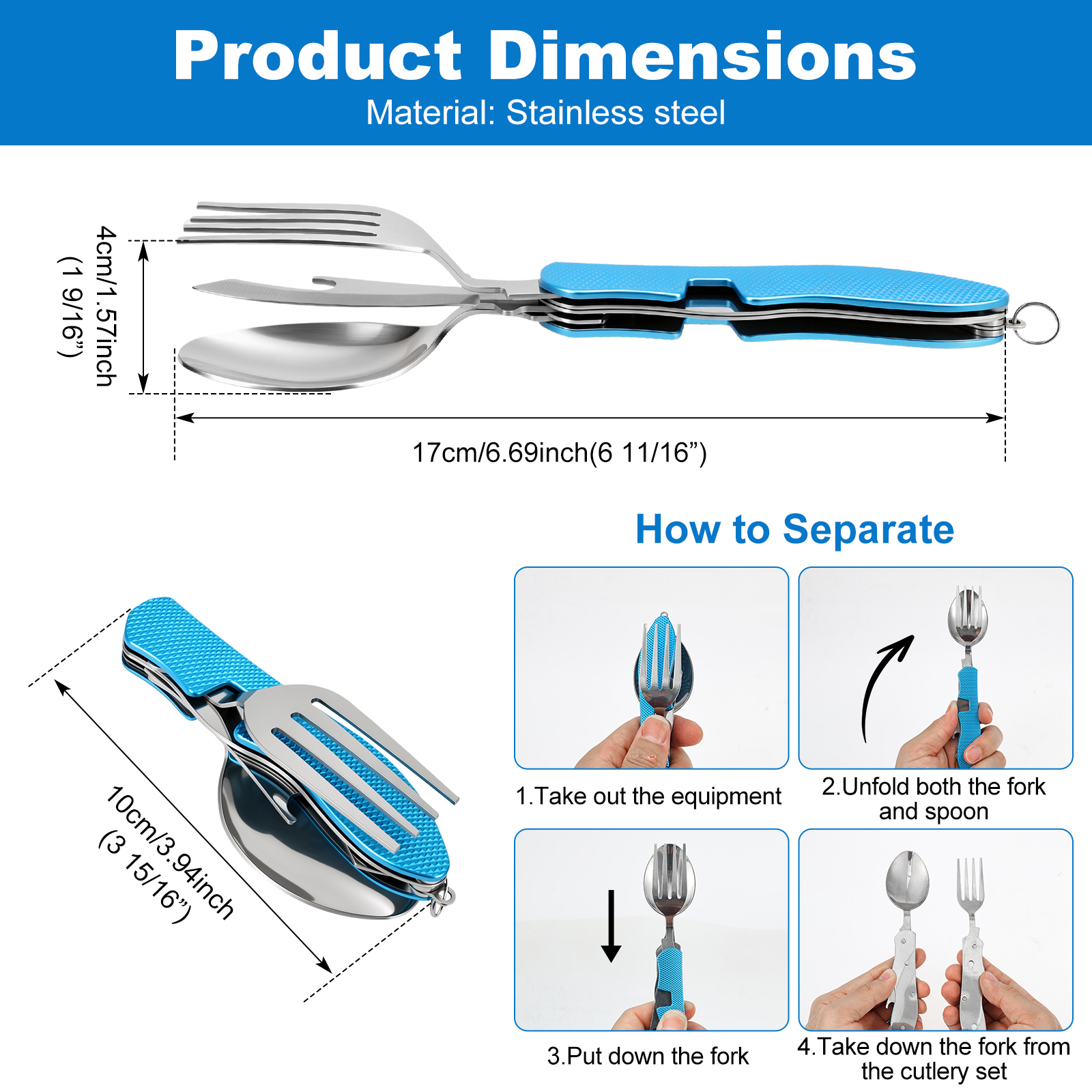 Multifunction 3 in 1 Camping U - Camping Cooking Knife Set 评论和价格