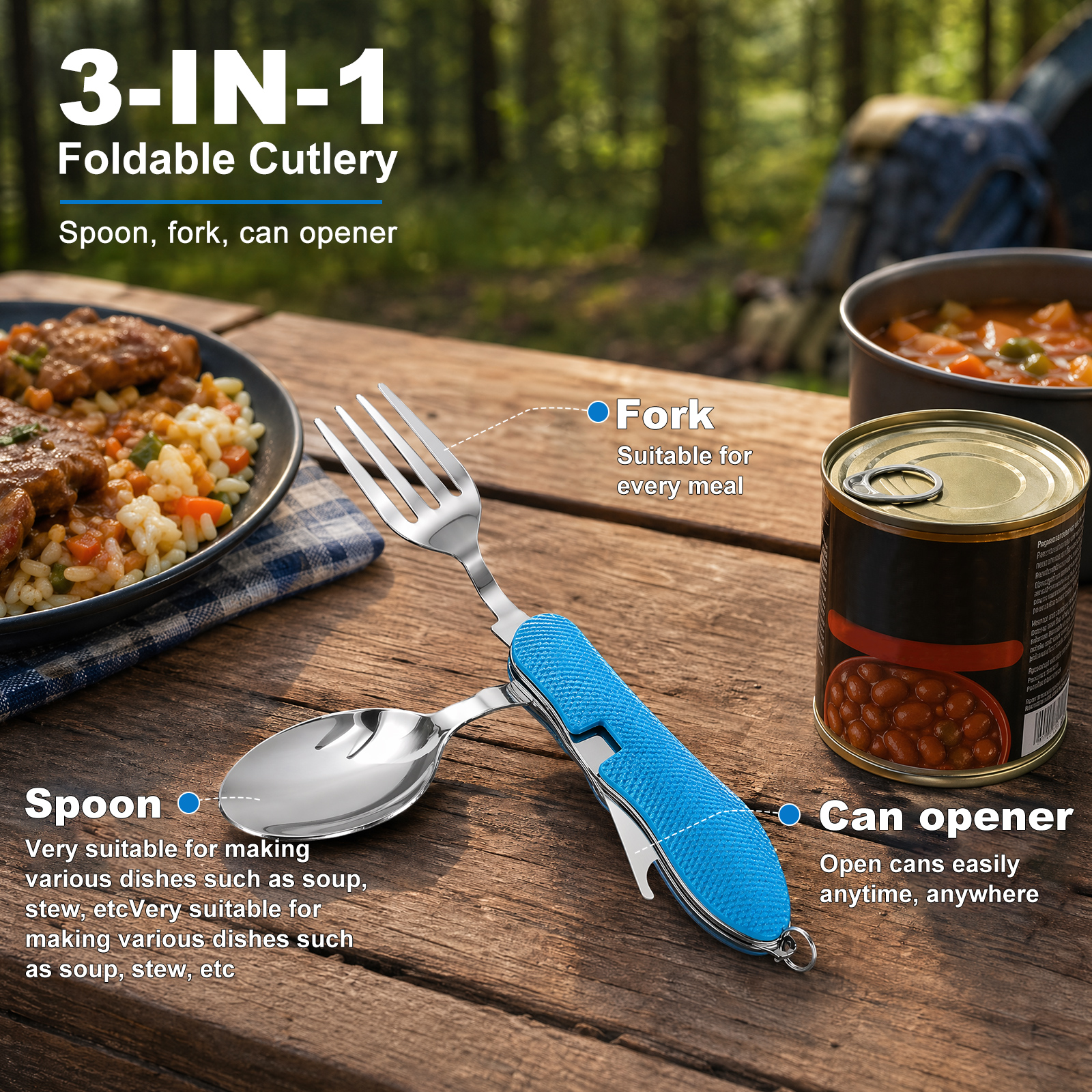 Multifunction 3 in 1 Camping U - Camping Cooking Knife Set 评论和价格