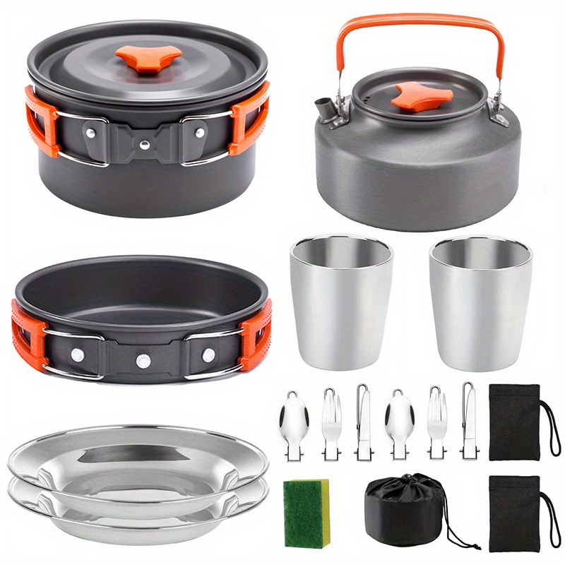 17pcs Camping Cookware Set, Po - Camping Cooking Knife Set 评论和价格