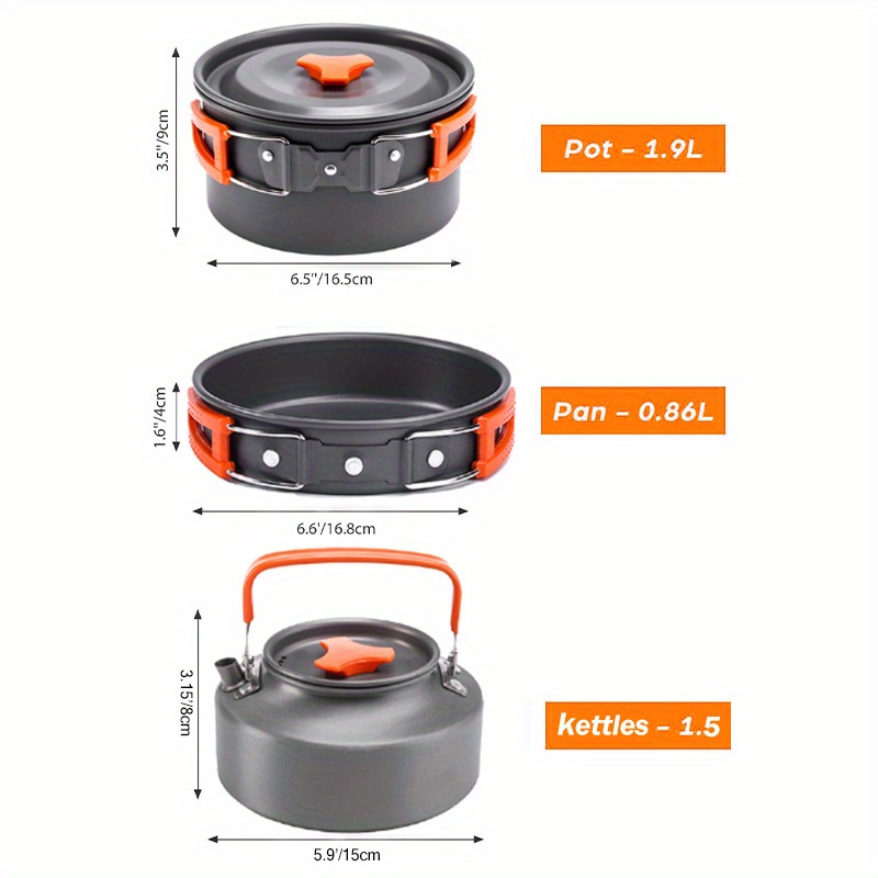 17pcs Camping Cookware Set, Po - Camping Cooking Knife Set 评论和价格
