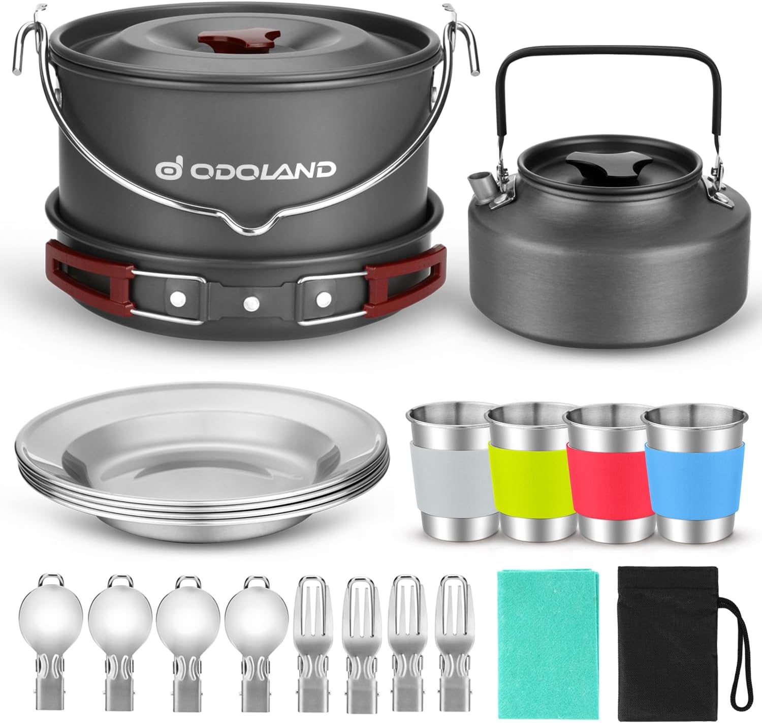 22pcs Camping Cookware Mess Ki - Camping Cooking Set For 4 评论和价格