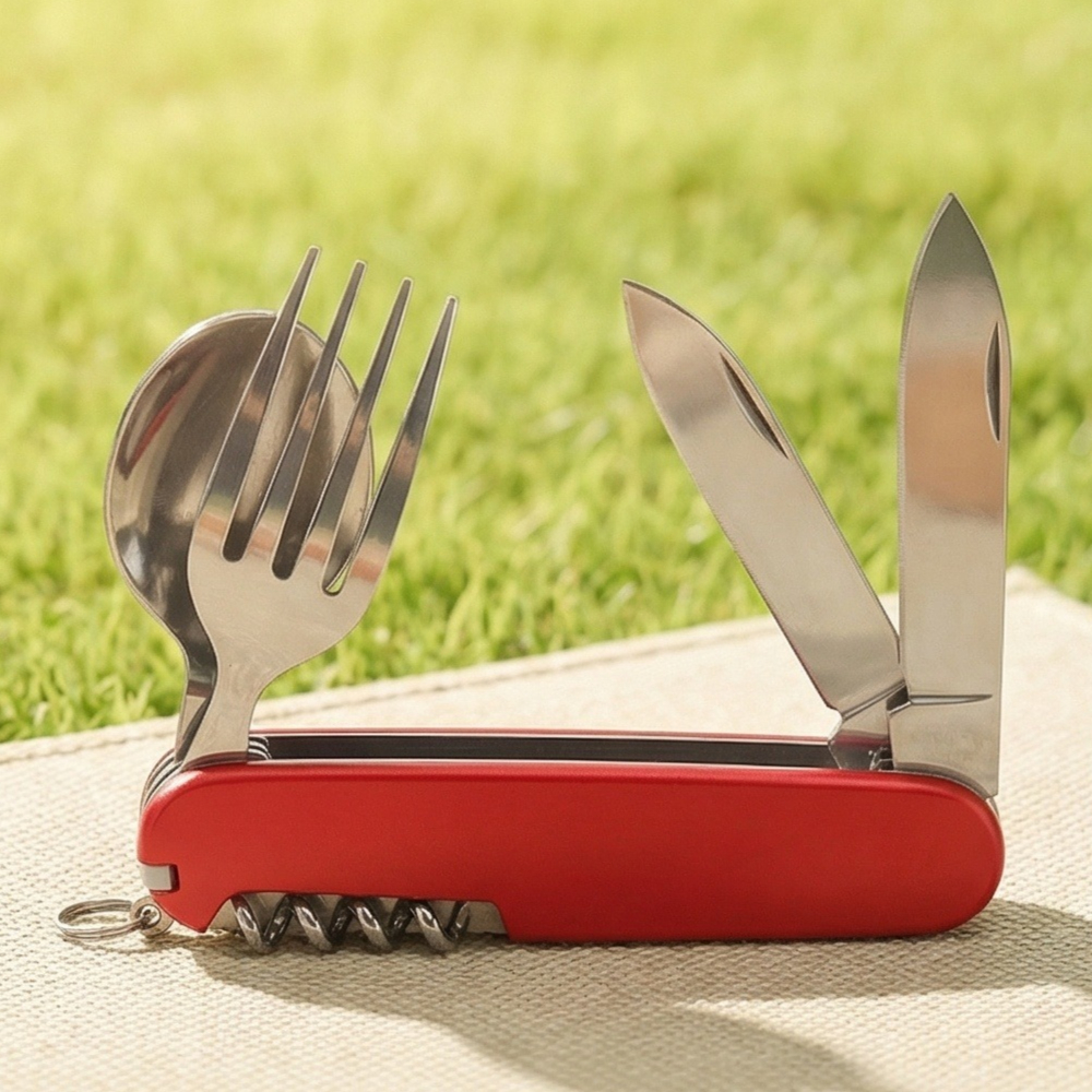 4-in-1 Portable Stainless Stee - Camping Cooking Knife Set 评论和价格
