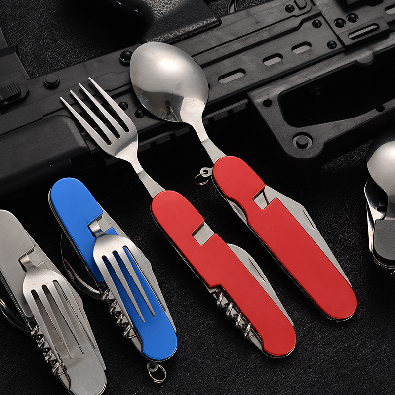 4-in-1 Portable Stainless Stee - Camping Cooking Knife Set 评论和价格