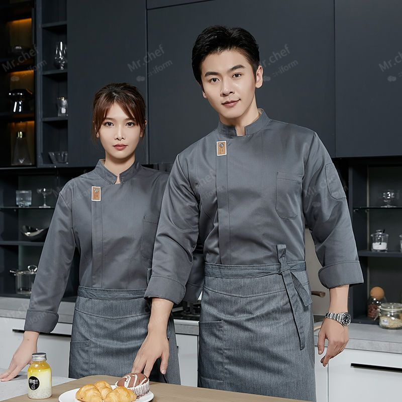 men Chef Uniform long sleeves  - Camping Cooking Apron 评论和价格