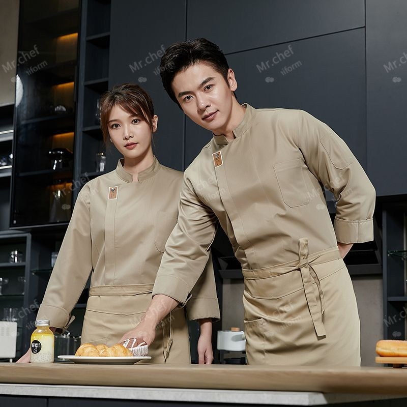 men Chef Uniform long sleeves  - Camping Cooking Apron 评论和价格