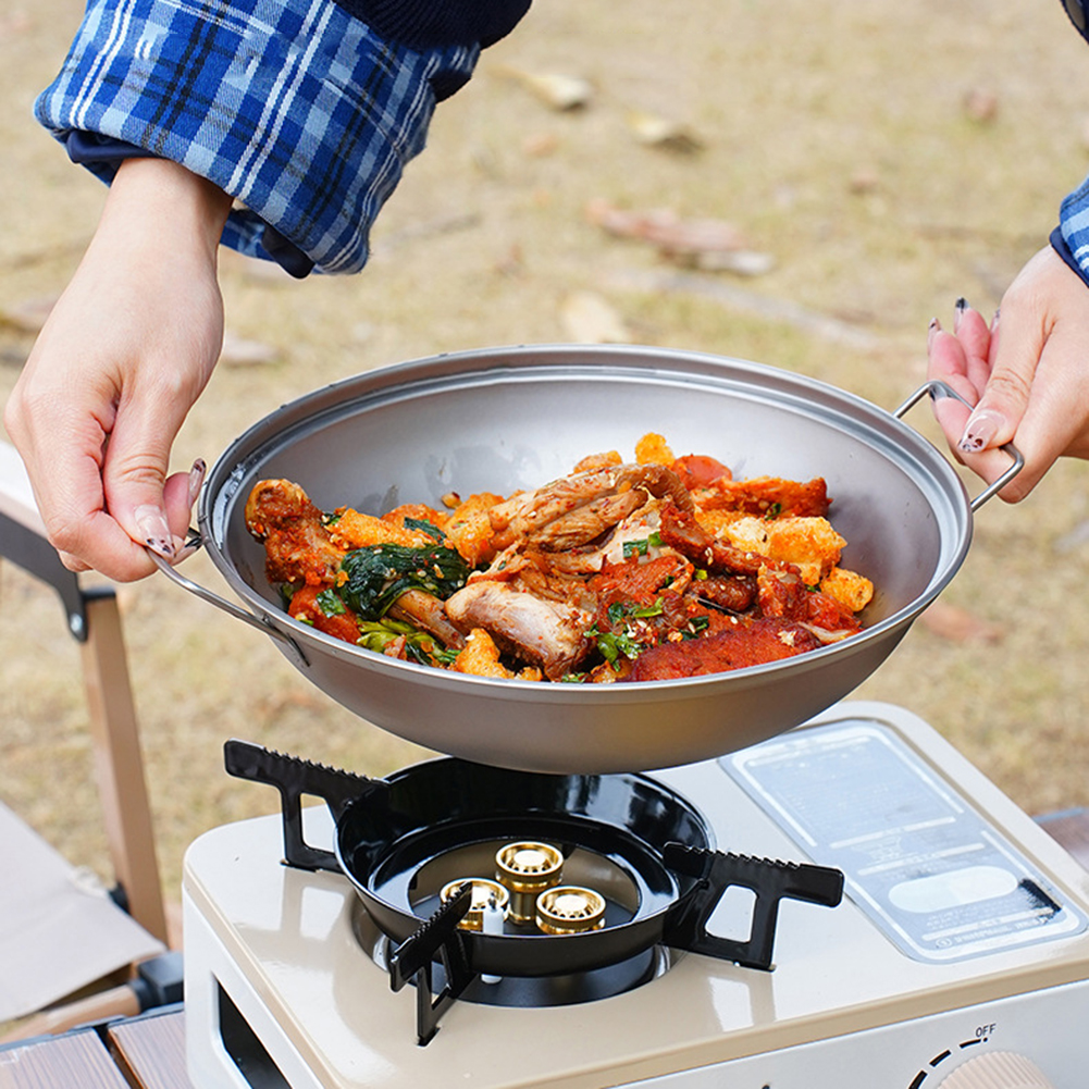 Titanium Wok Pan with Lid Doub - Camping Cooking Bundle 评论和价格