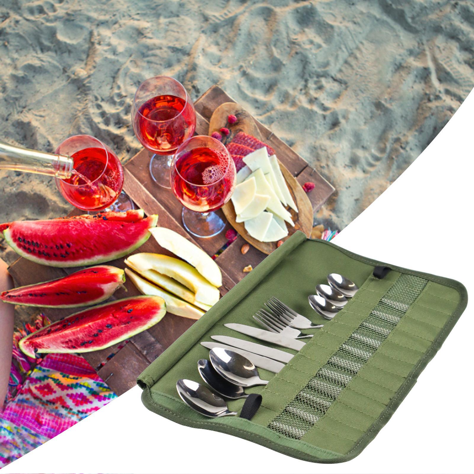 Camping Tableware Roll Bag Kit - Camping Cooking Bundle 评论和价格