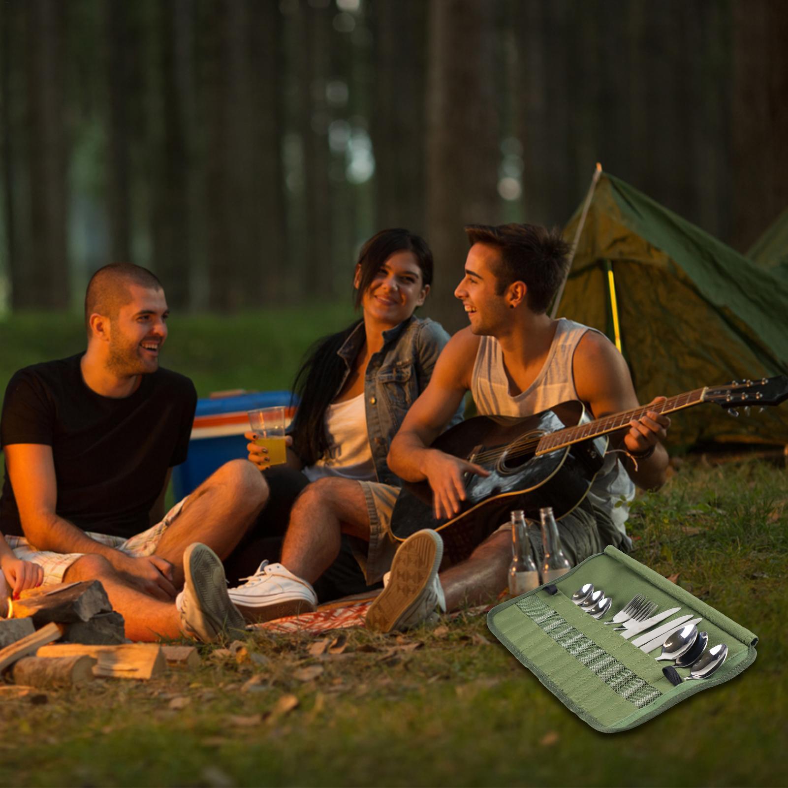 Camping Tableware Roll Bag Kit - Camping Cooking Bundle 评论和价格