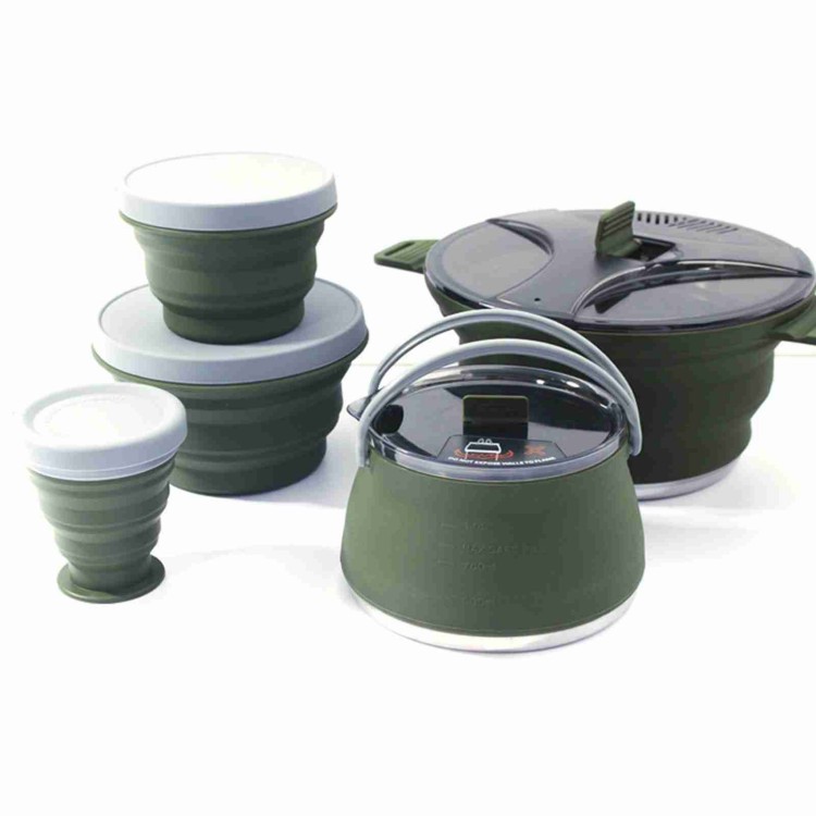 Folding Pot Set Portable Compa - Camping Cooking Set Compact 评论和价格