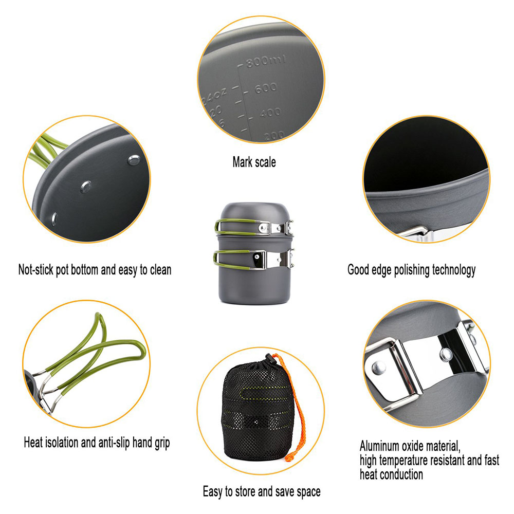 Ultralight Camping Pots Cookwa - Camping Cooking Set Compact 评论和价格