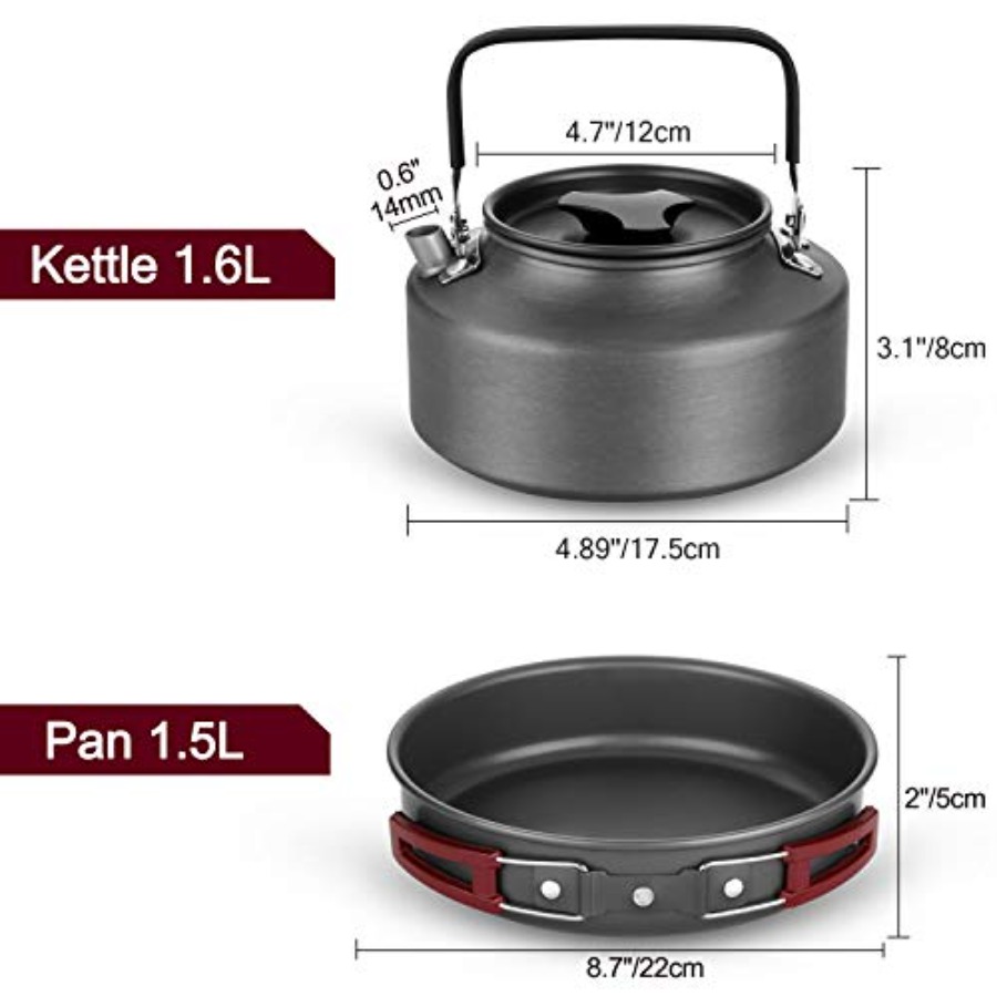 22pcs Camping Cookware Mess Ki - Camping Cooking Set For 4 评论和价格