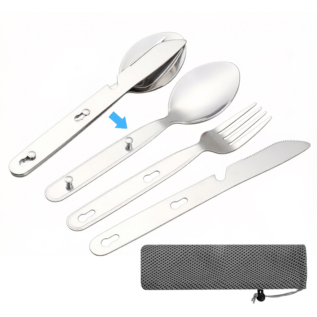 3pcs/set Folding Spoon Fork Kn - Camping Cooking Knife Set 评论和价格