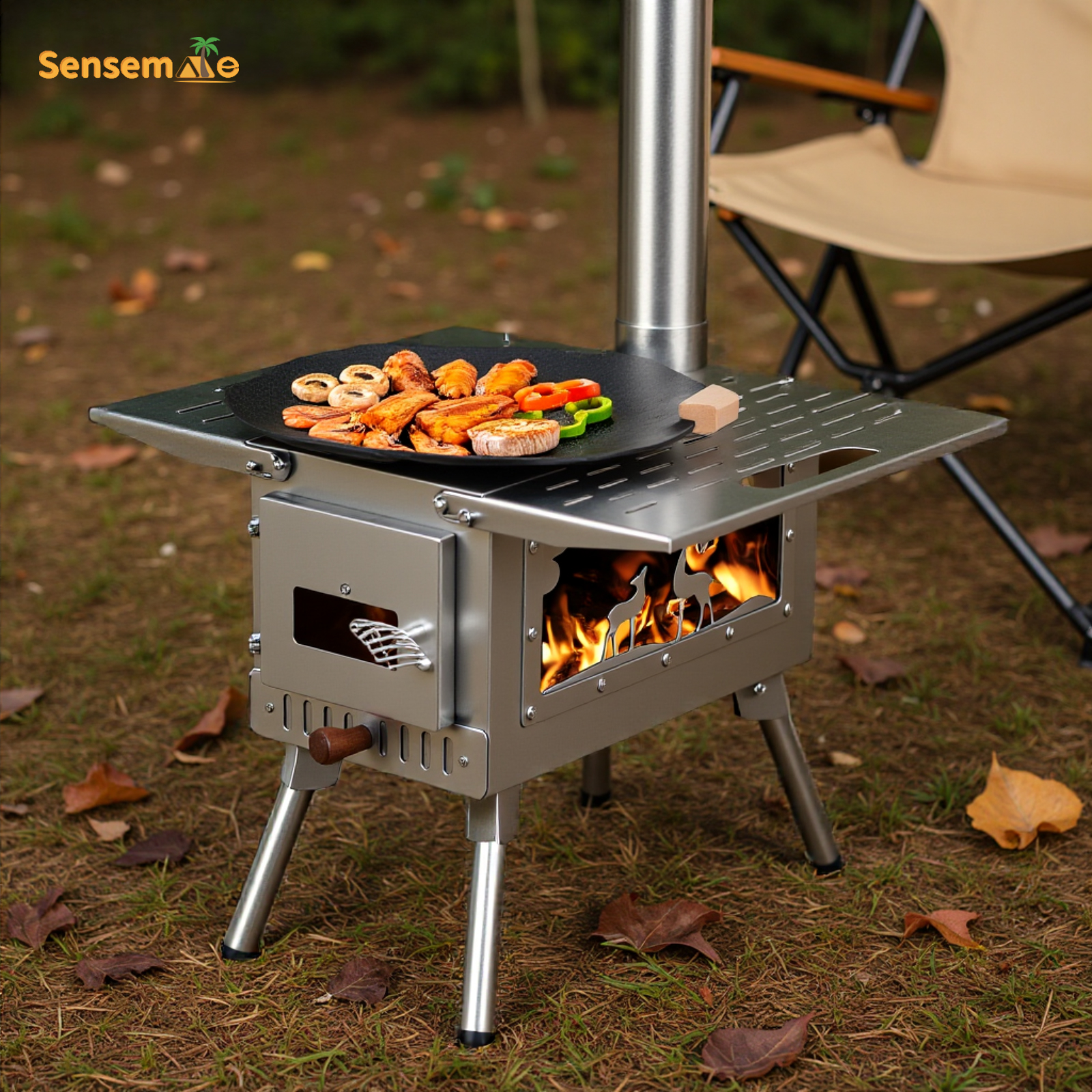 Portable Camping Wood Stove Fo - Camping Double Cooking Stove 评论和价格