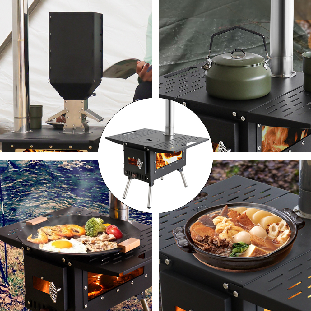 Portable Camping Wood Stove Fo - Camping Double Cooking Stove 评论和价格
