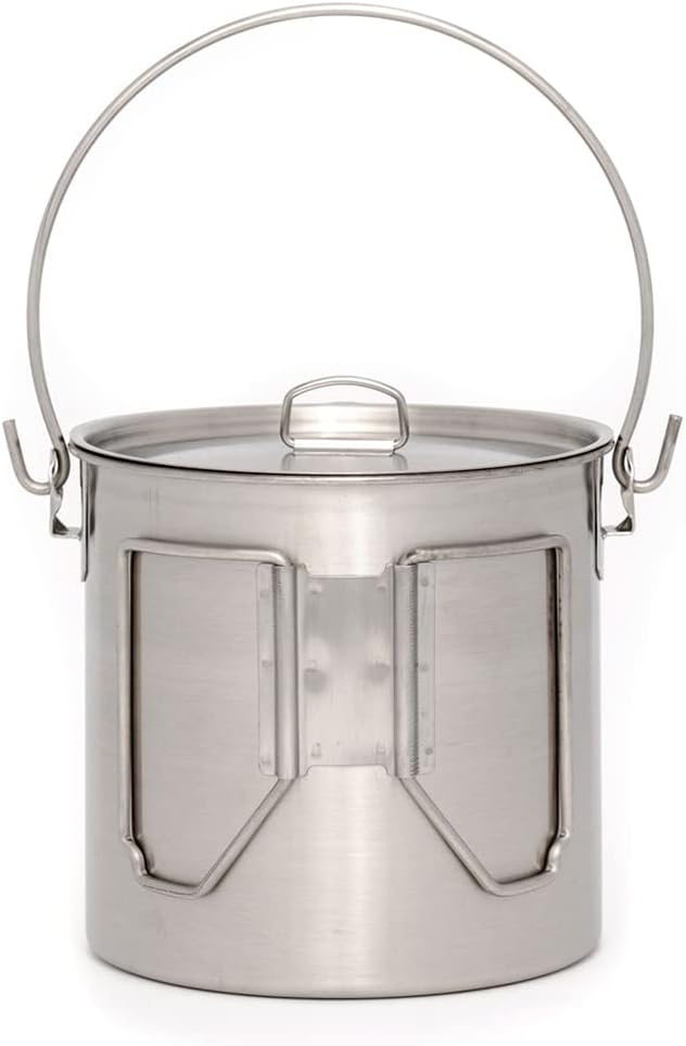 Stainless Steel Bush Pot and L - Camping Lightweight Cooking Pot 评论和价格