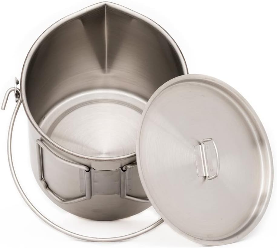 Stainless Steel Bush Pot and L - Camping Lightweight Cooking Pot 评论和价格