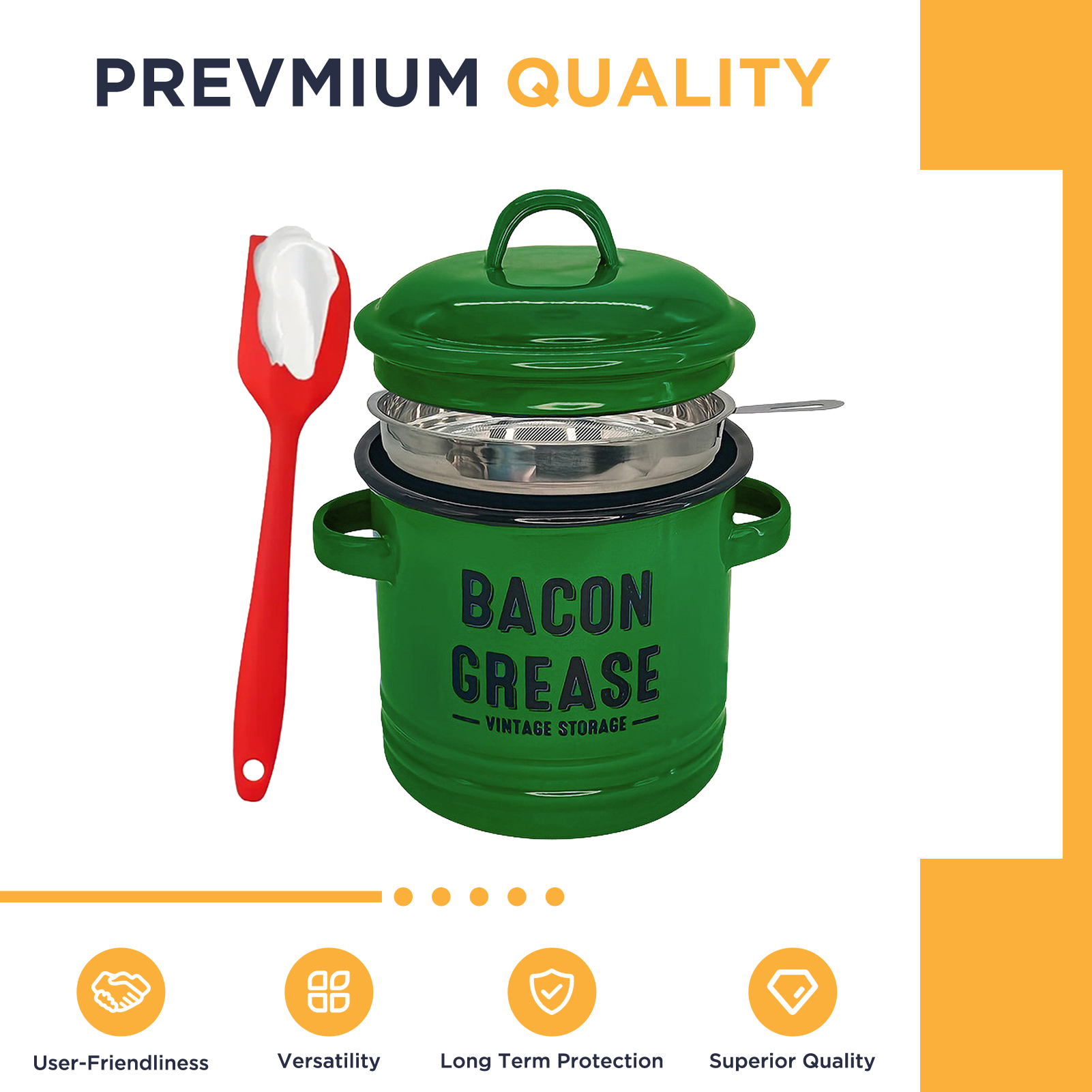 Enamel Bacon Grease Container  - Camping Cooking Oil Container 评论和价格