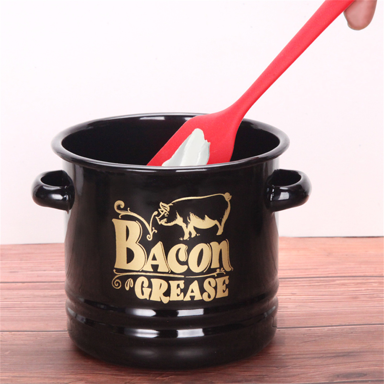 Enamel Bacon Grease Container  - Camping Cooking Oil Container 评论和价格