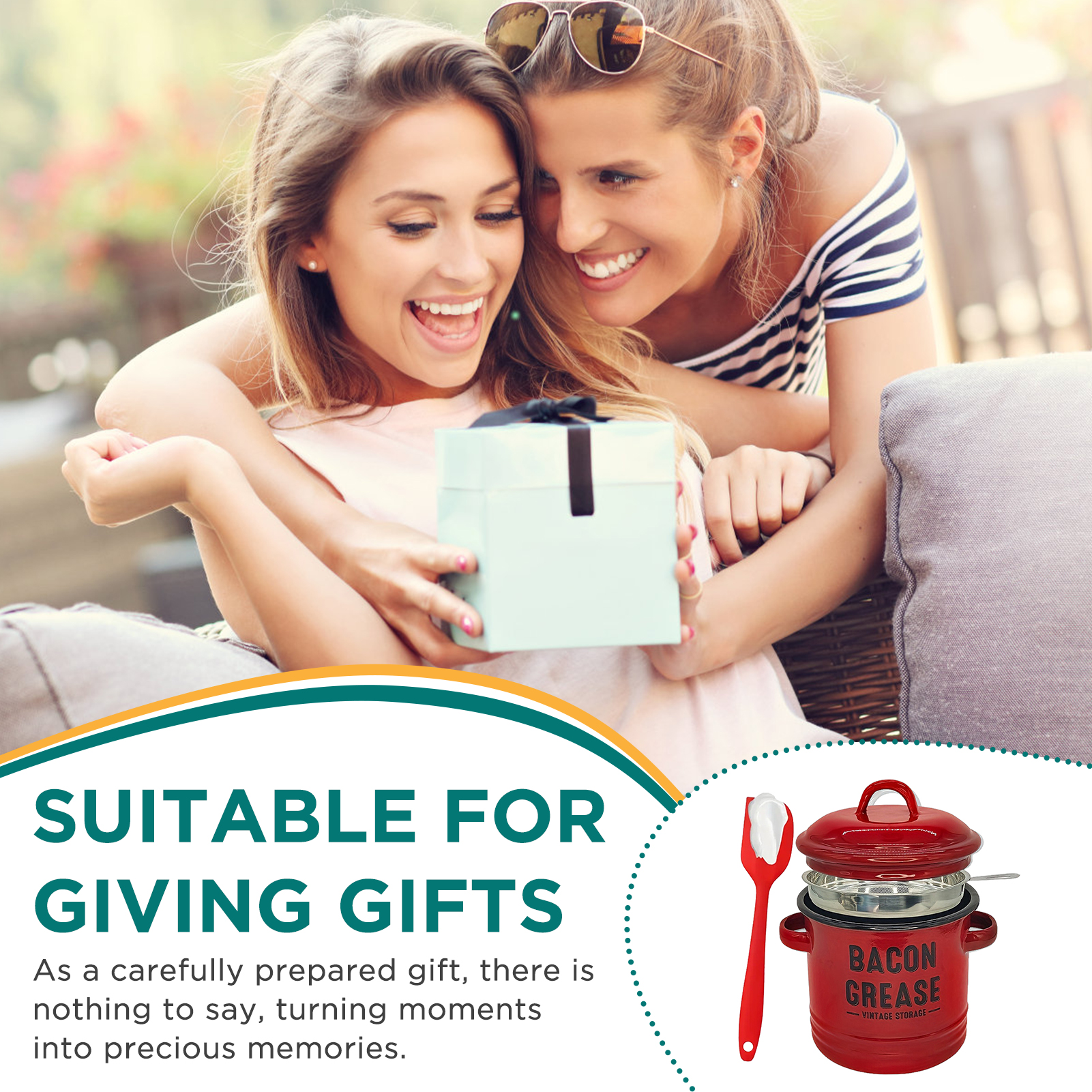 Enamel Bacon Grease Container  - Camping Cooking Oil Container 评论和价格