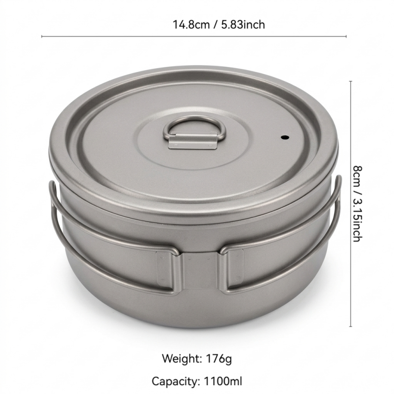 Titanium Folding Camping Pot L - Camping Cooking Set 2 Person 评论和价格