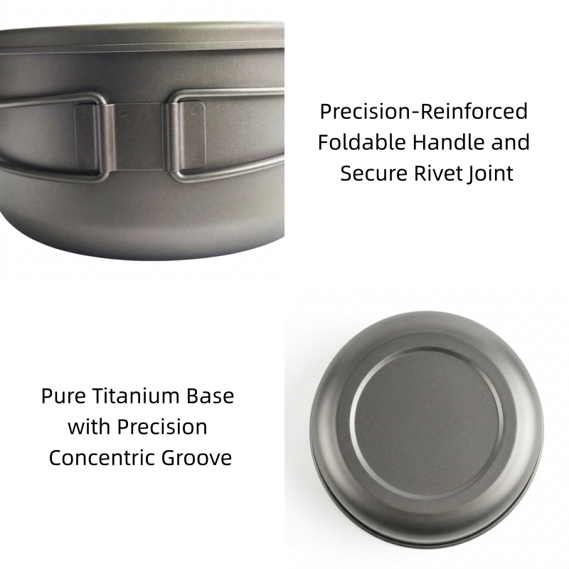 Titanium Folding Camping Pot L - Camping Cooking Set 2 Person 评论和价格