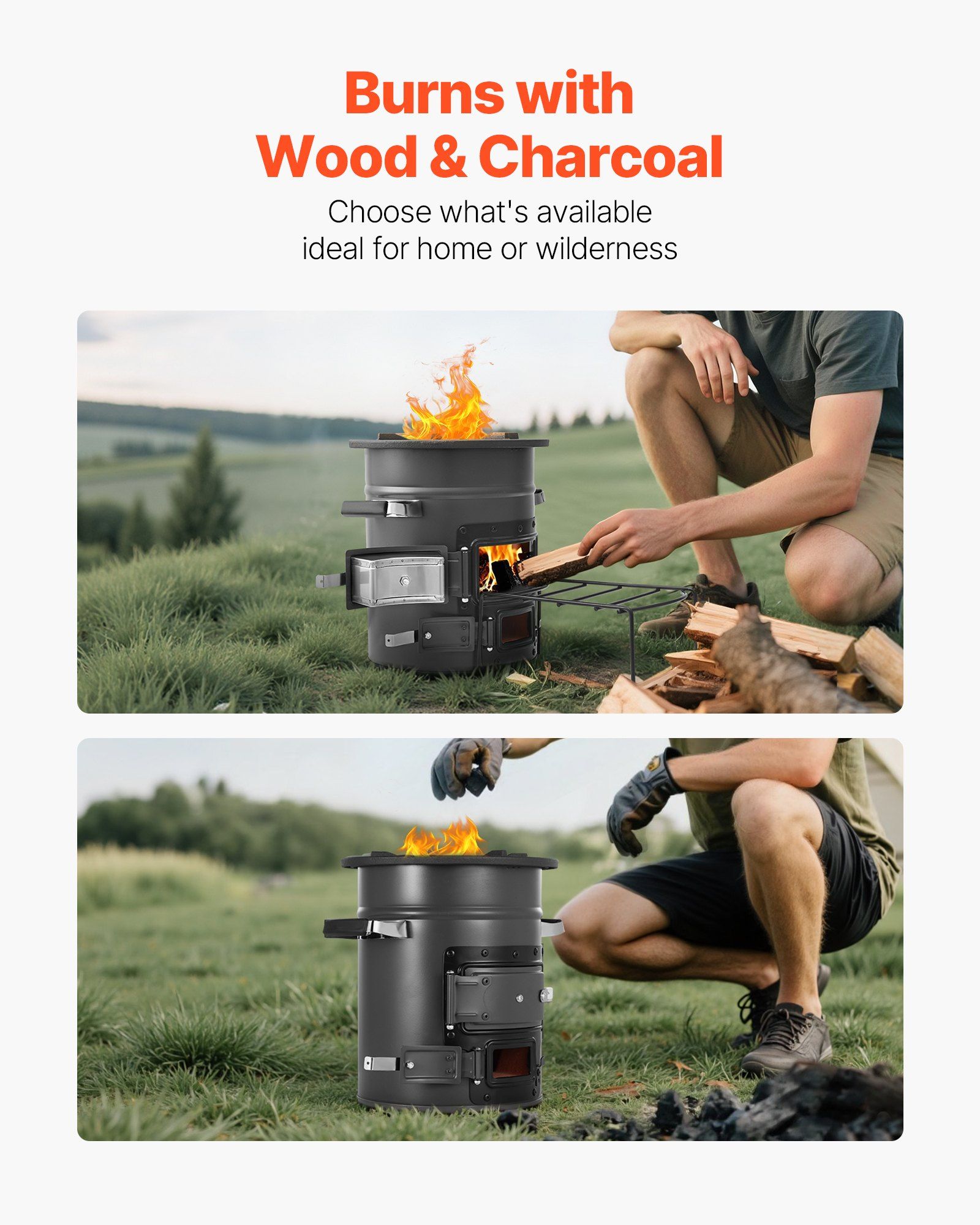 Outdoor Portable Rocket Stove  - Camping Double Cooking Stove 评论和价格