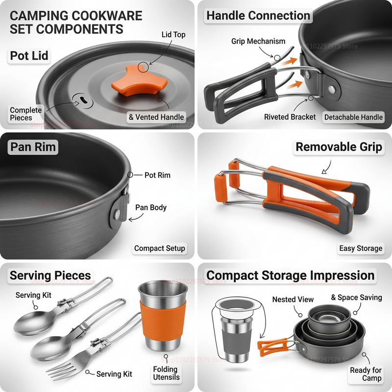 Portable outdoor camping cooki - Camping Cooking Set Compact 评论和价格