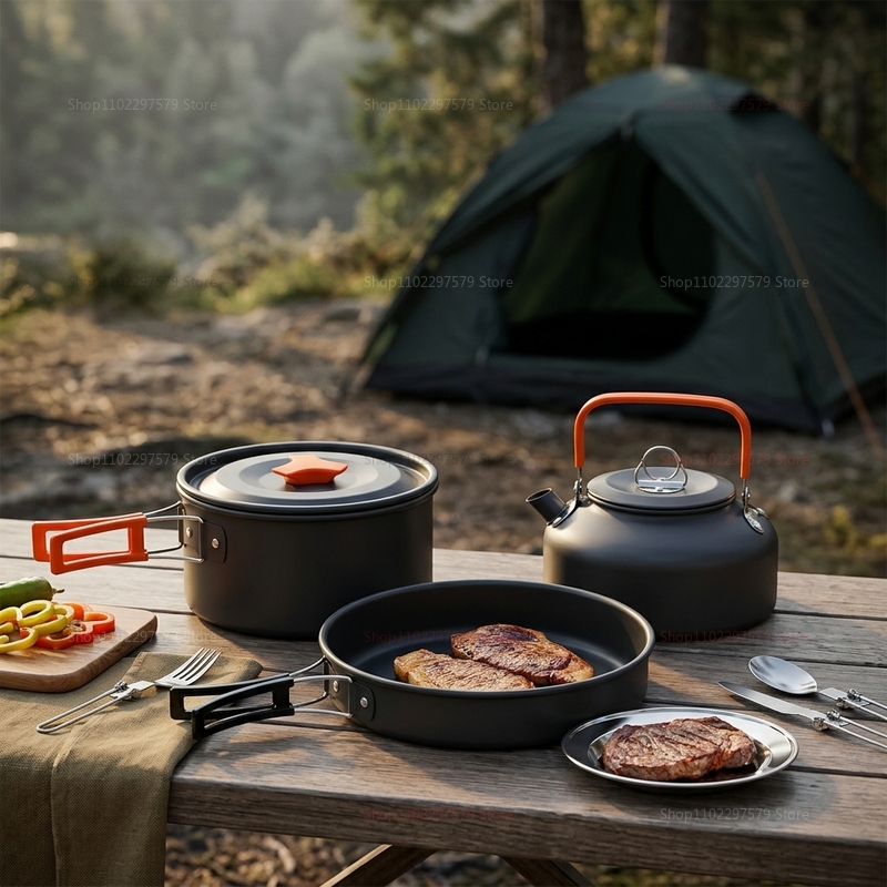 Portable outdoor camping cooki - Camping Cooking Set Compact 评论和价格