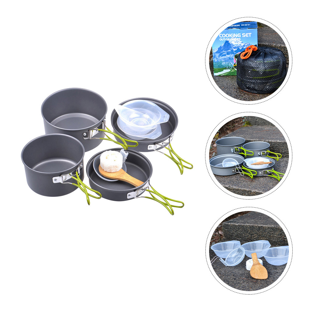 1Set Portable Camping Cookware - Camping Lightweight Cooking Pot 评论和价格