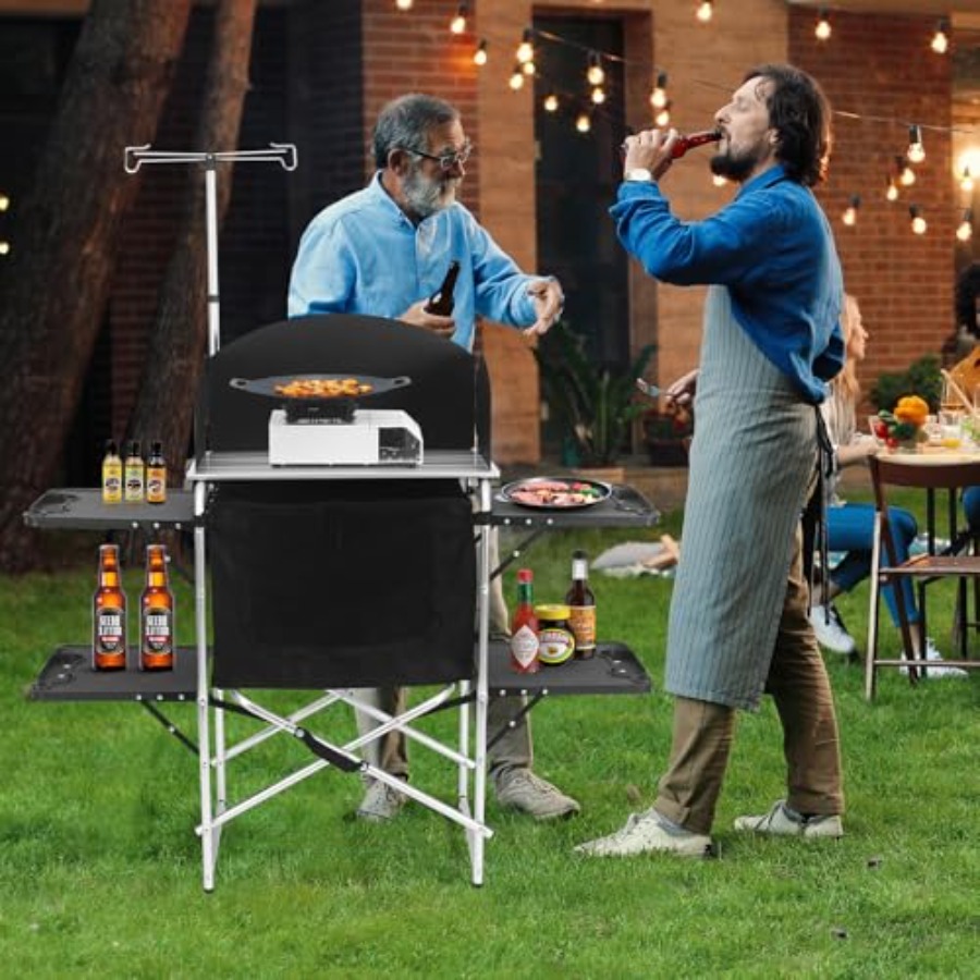 Camping Kitchen Table for Outd - Camping Cooking Set For 4 评论和价格