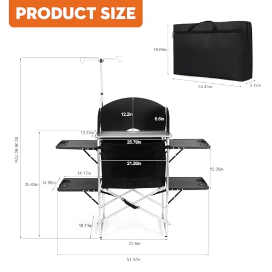 Camping Kitchen Table for Outd - Camping Cooking Set For 4 评论和价格