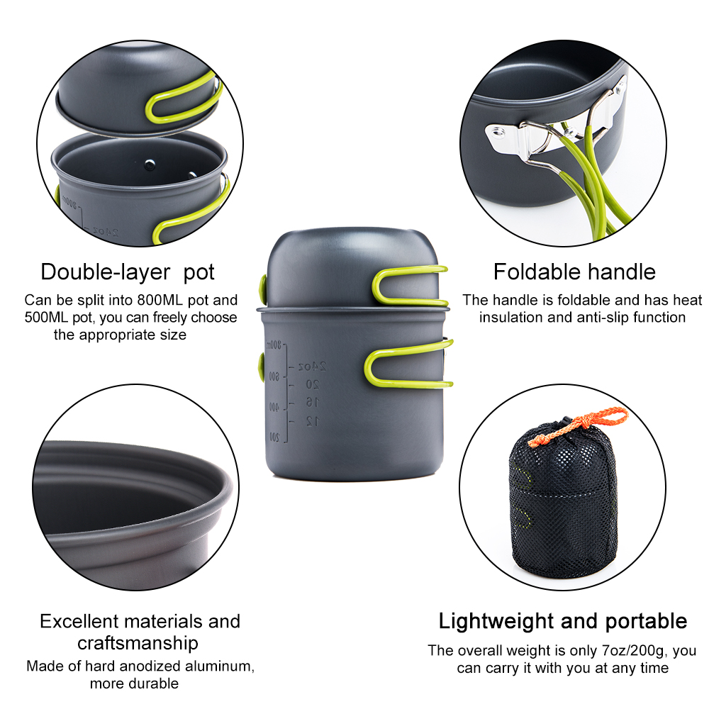 Widesea Ultralight Camping Coo - Camping Cooking Set 2 Person 评论和价格
