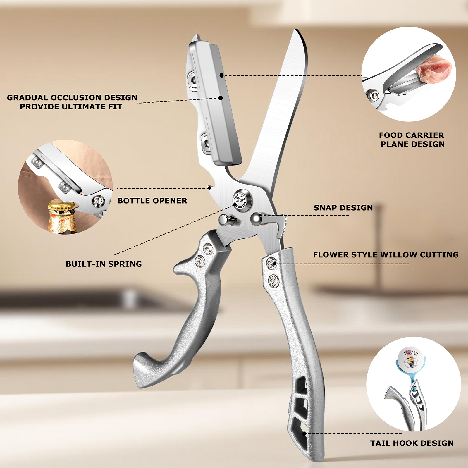Multifunctional Kitchen Scisso - Camping Cooking Knife Set 评论和价格