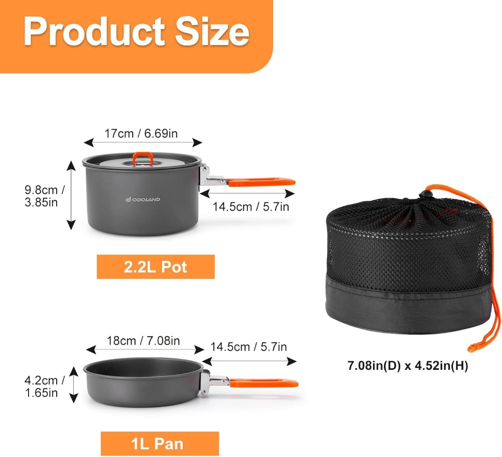 Non-Stick Camping Cookware Mes - Camping Lightweight Cooking Pot 评论和价格