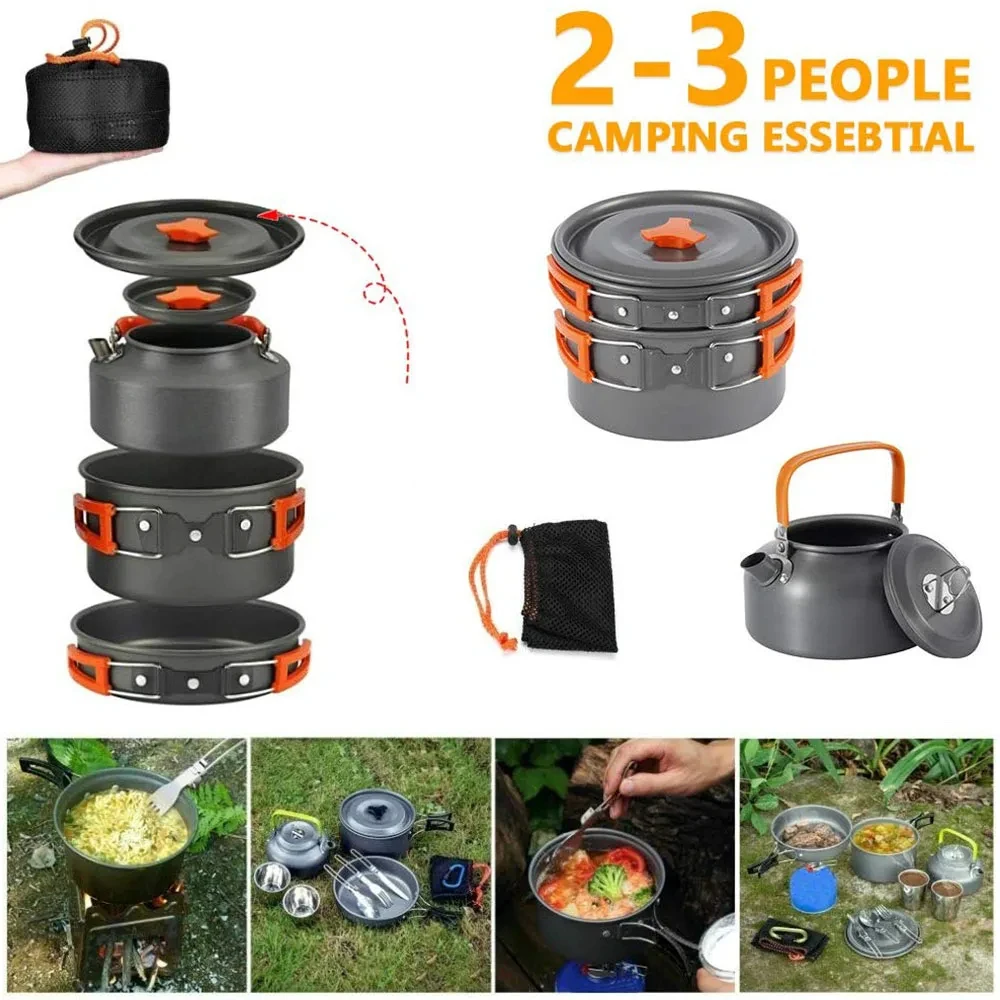 Camping Cookware Kit Outdoor C - Camping Cooking Set 2 Person 评论和价格