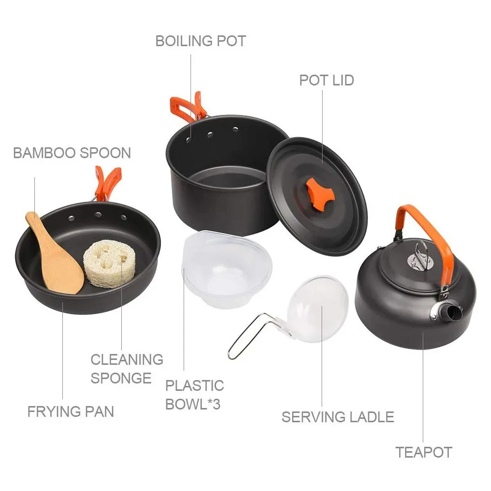 Camping Cookware Kit Outdoor C - Camping Cooking Set 2 Person 评论和价格