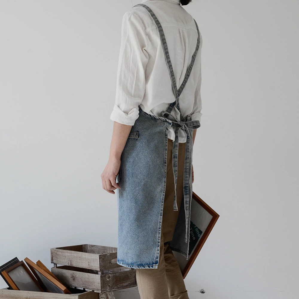Denim Apron Cotton Korean Canv - Camping Cooking Apron 评论和价格