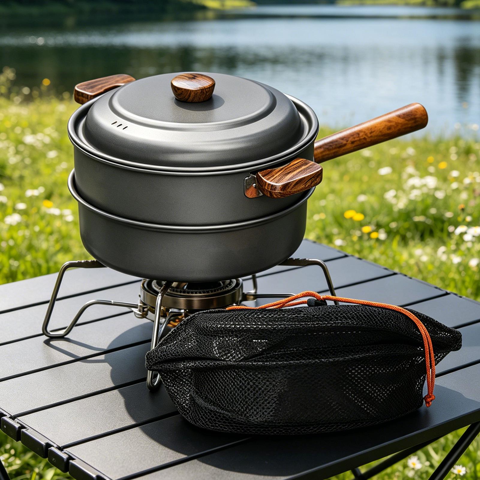 Camping Pot Portable Large Lig - Camping Double Cooking Stove 评论和价格