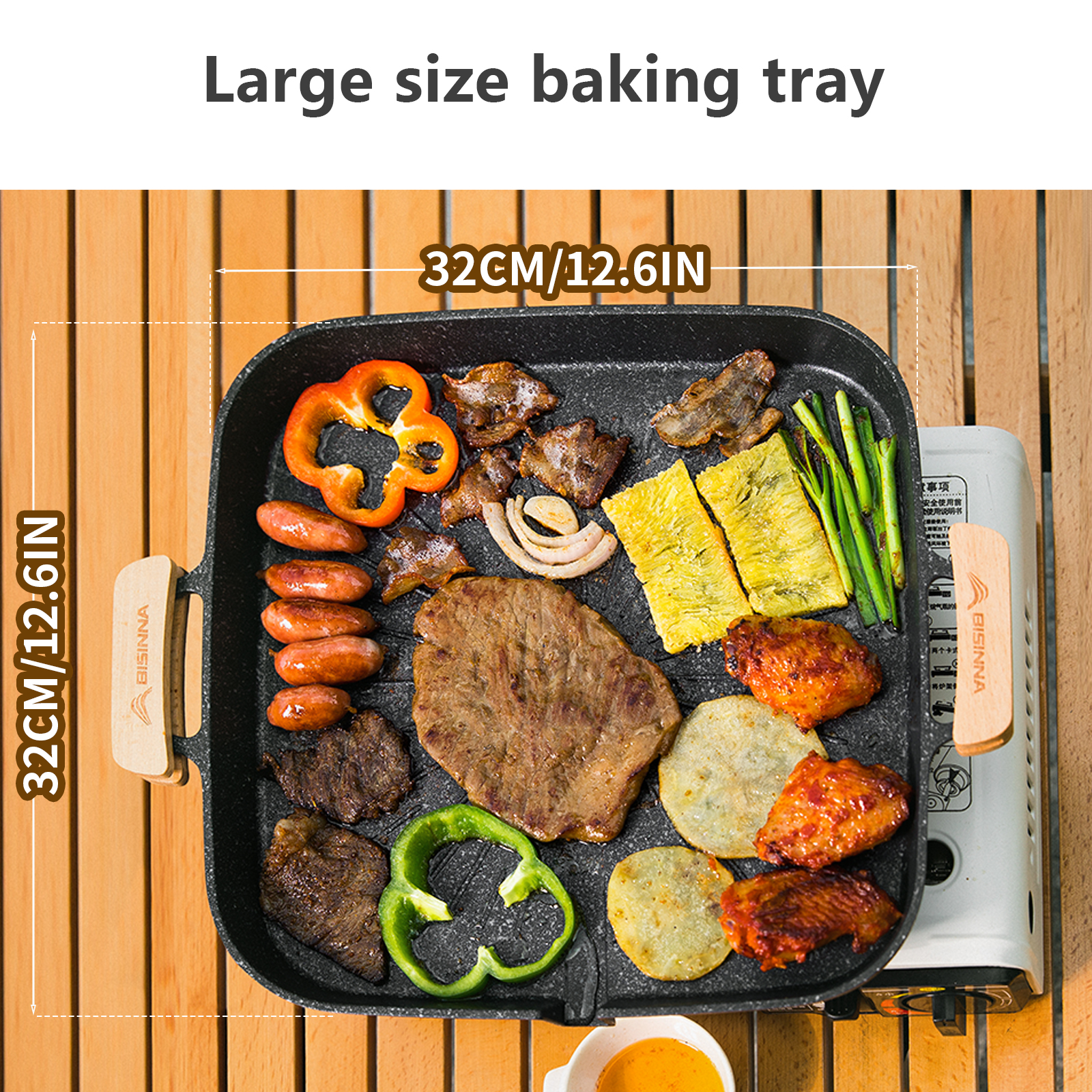 BISINNA Square BBQ Grill Pan N - Camping Cooking Device 评论和价格