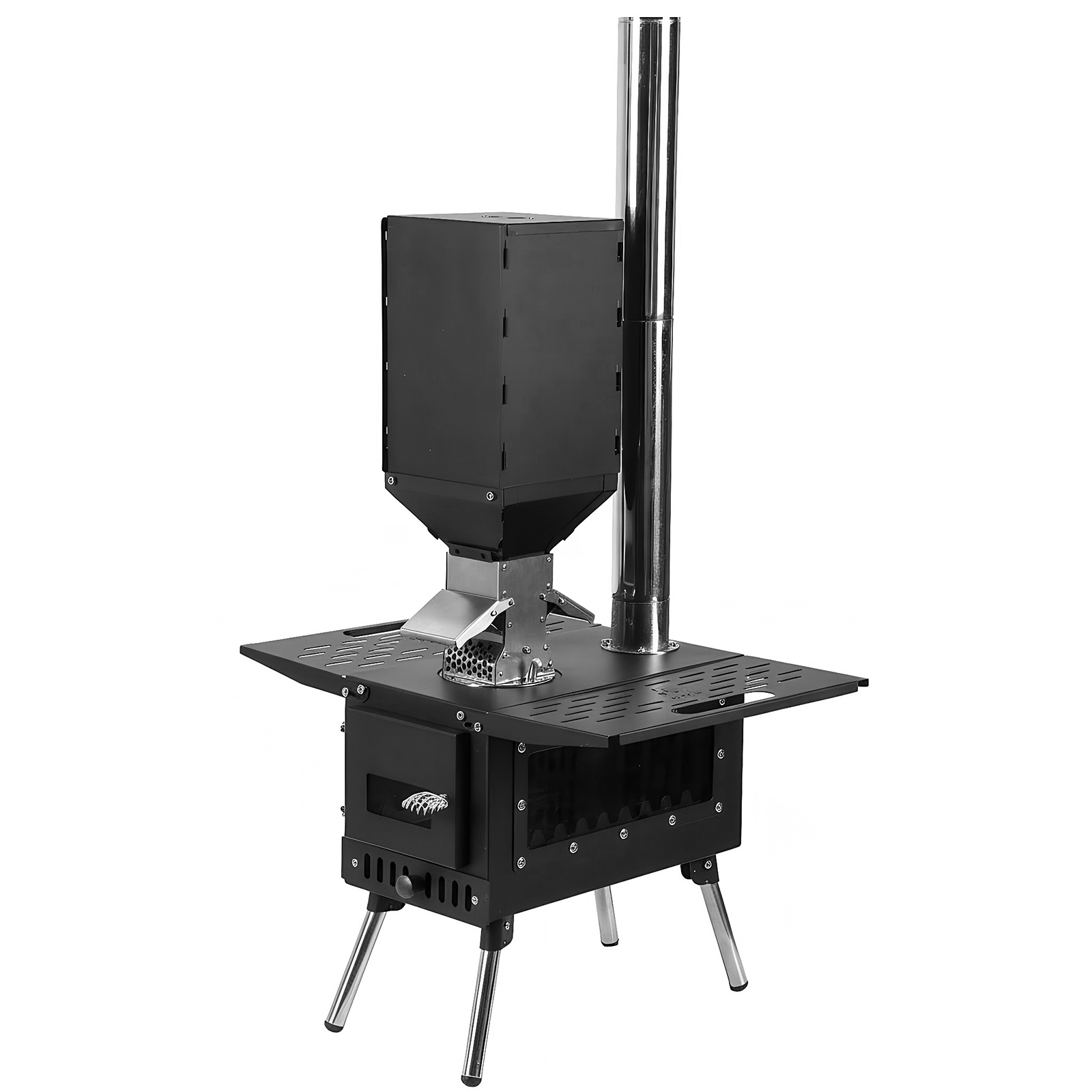 Wood Burning Tent Stove with S - Camping Cooking Set Compact 评论和价格